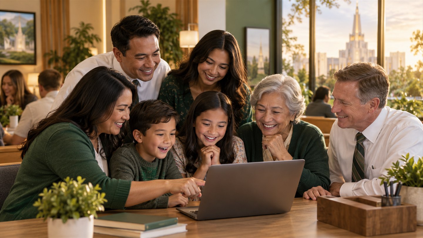 Ward leaders and consultants helping a family have a temple-centered discovery experience